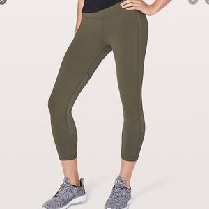 Lululemon Army Green Pace Rival Crop Legging